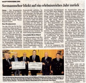 Bericht über den Seemannschor Coburg